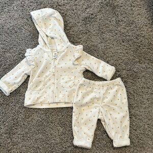 Carters baby girl off white/cream&gold polkadot sparkle jumpsuit for 3 month old